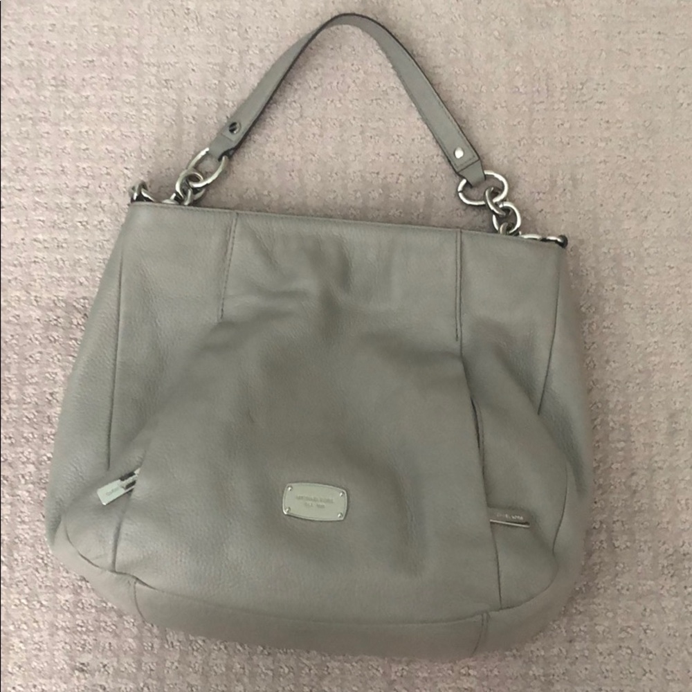 Gray leather MK handbag